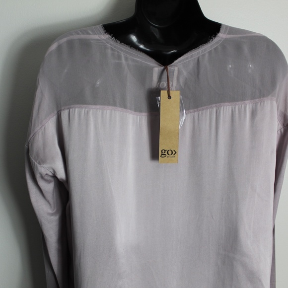 GO> by GOSILK Pink Silk Top - Picture 3 of 8